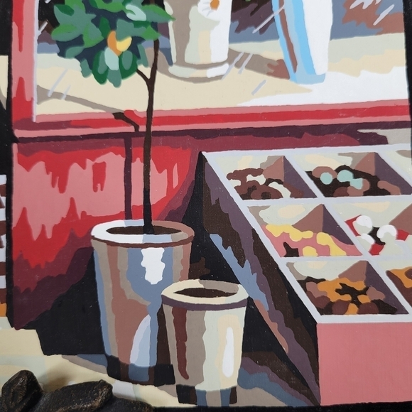 The Flower Shop Advanced Paint By Number 11×14 Finished Acrylic Painting Boarder - Picture 9 of 10